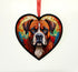 Boxer Stained Glass Effect Heart Suncatcher